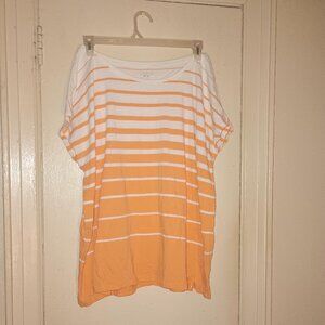 Lauren Ralph Lauren Active Top Orange and White Stripes Size 3X